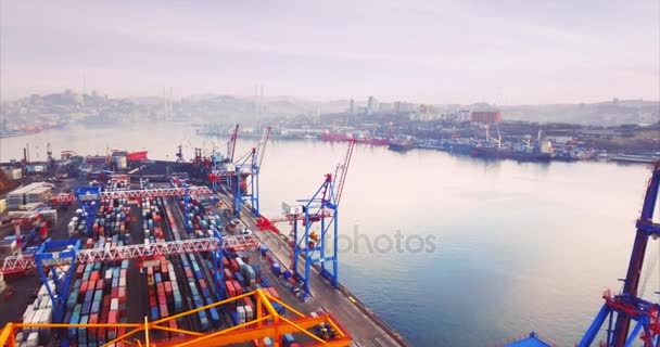 Vladivostok Rusia Diciembre 2017 Vista Aérea Del Puerto Vladivostok — Vídeos de Stock