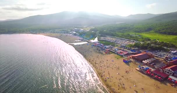 Vladivostok Rusya Ağustos 2017 Vladivostok Yakınlarındaki Adanın Havadan Görünüşü — Stok video