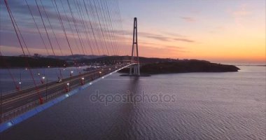 Vladivostok, Rusya - 2 Ekim 2017: Vladivostok 'un havadan görünüşü
