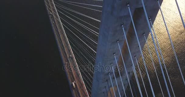 Vladivostok Ryssland Oktober 2017 Flygfoto Över Bron Vladivostok — Stockvideo