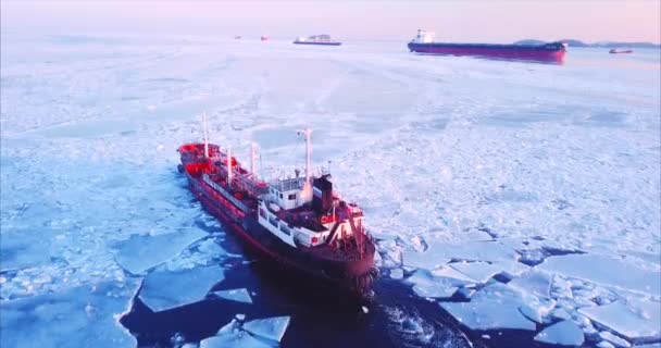 Golden Horn Körfezi Yakınlarındaki Vladivostok Bir Gemi — Stok video