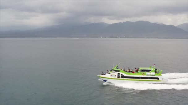 Gili Air Indonesia Julio 2019 Vista Panorámica Aérea Del Ferry — Vídeo de stock