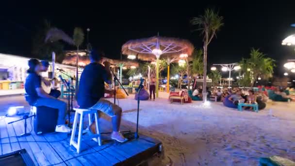 Gili Air Indonesia July 2019 Zooming Timelapse Performance Musical Band — Stock video