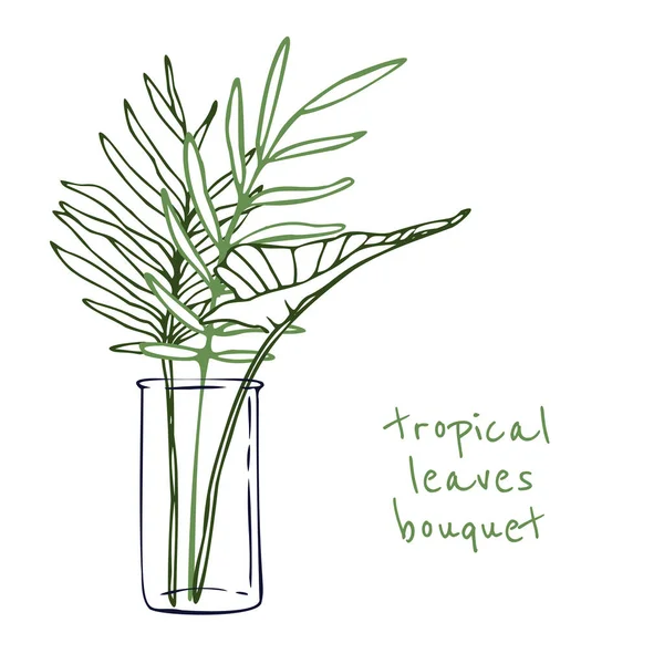 Букет тропических листьев — стоковый вектор