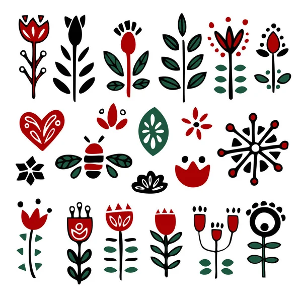 Финский вдохновил длинные народные цветы — стоковый вектор