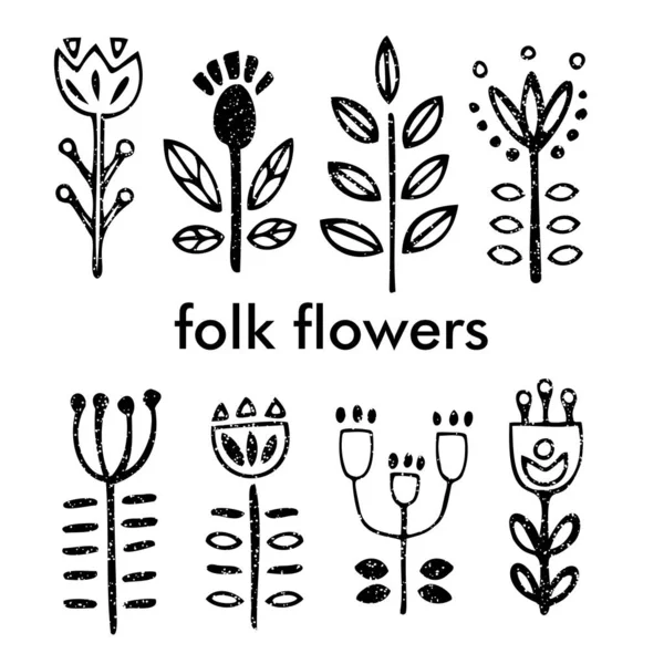 Финский вдохновил длинные народные цветы — стоковый вектор