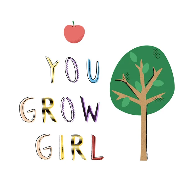 You Grow, Девушка . Стоковая Иллюстрация