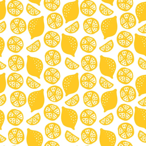 Tropisch naadloos patroon bezet met citroenen — Stockvector