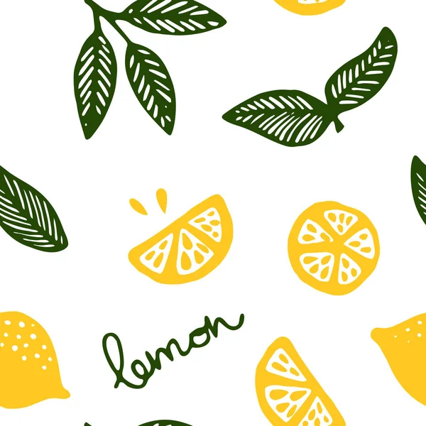 Tropisch naadloos patroon met citrus — Stockvector