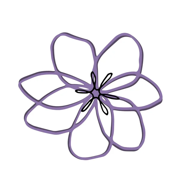 Абстрактная Форма Цветка Фиолетовый Черным Логотипов Дизайна Открыток Узоров Орнаментов — стоковый вектор
