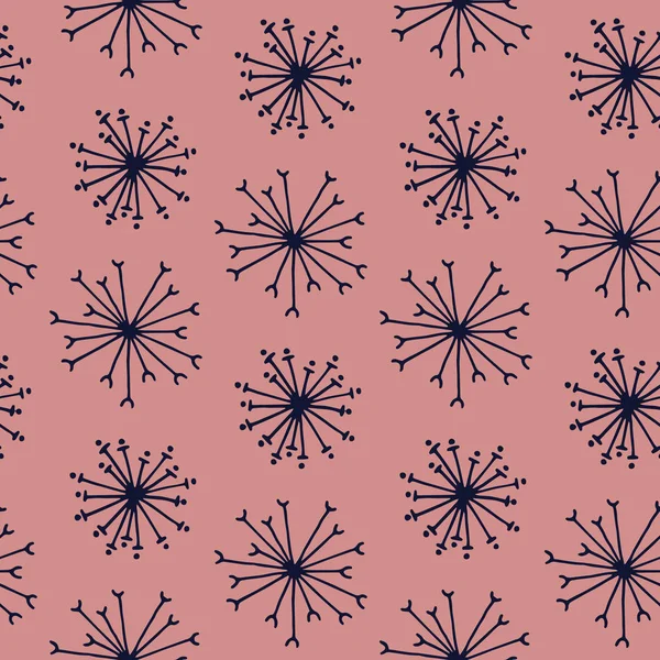 Romantisches Nahtloses Vektorfloralmuster Mit Abstrakten Blumen Auf Rosa Hintergrund — Stockvektor