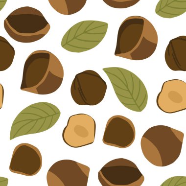 Beyaz arka planda fındıklı pürüzsüz desen.