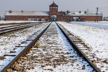 Tren hattı Auschwitz II-Birkenau ' y a gidiyor