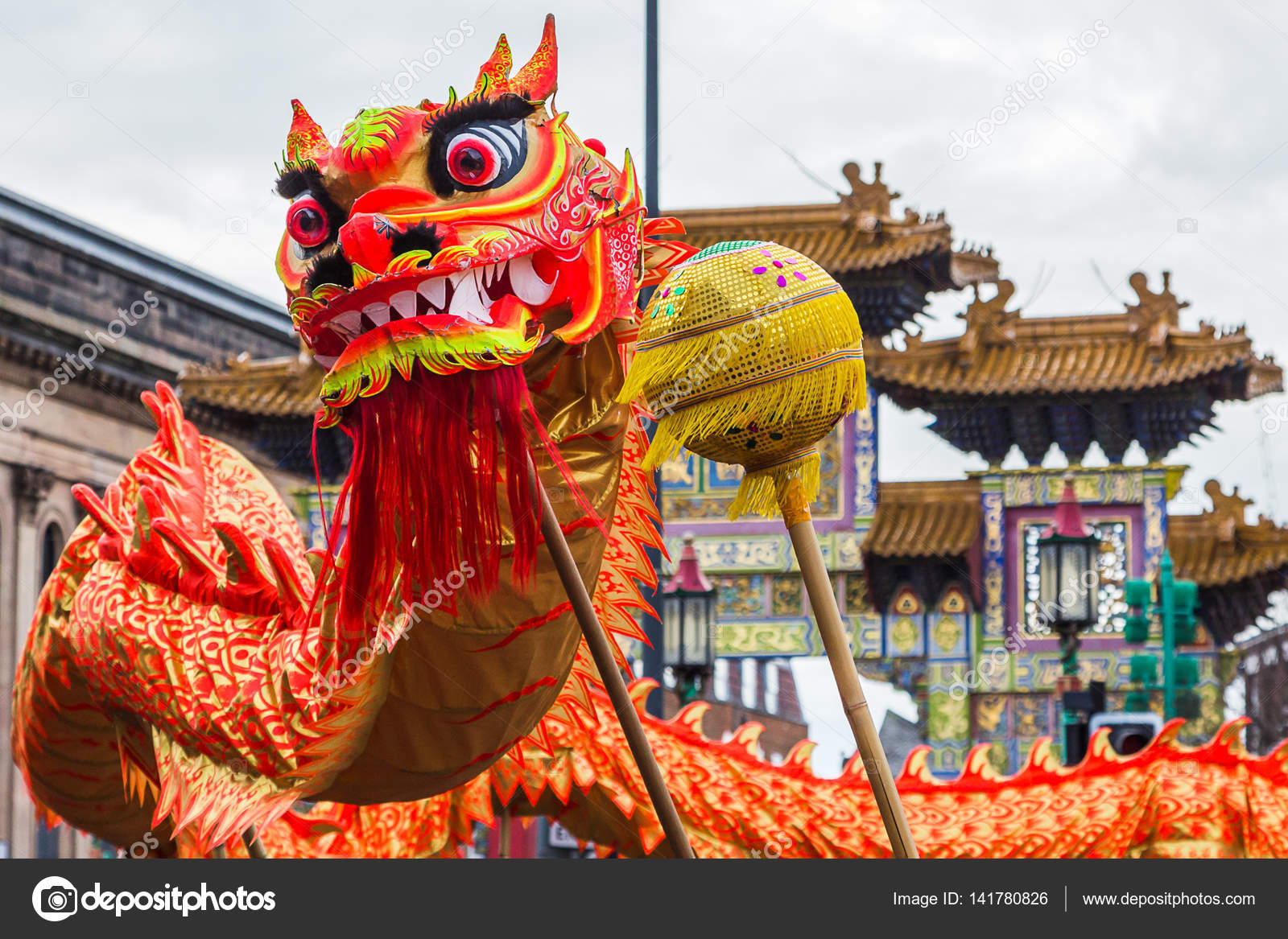Danza del Dragón en Chinatown: fotografía de stock © wellsie82