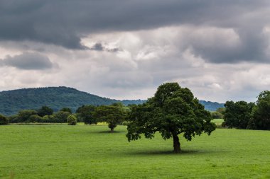 Cheshire sahne bulutların altında