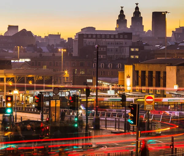 Rutas de tráfico en Liverpool — Foto de Stock