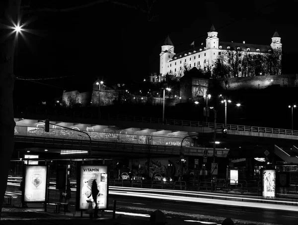 Bratislava fények éjszaka — Stock Fotó