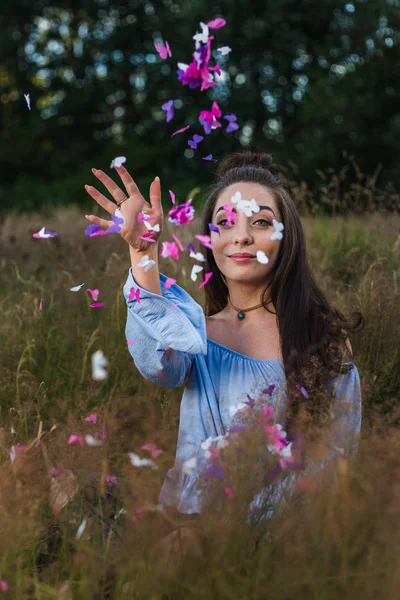 Butterfly confetti in the air