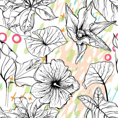 Sanatsal Yaratıcı Tropikal Siyah Beyaz Modern