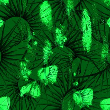 Tropik Yeşil Kusursuz Desen.