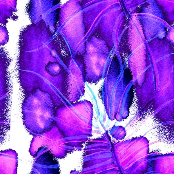 Modèle sans couture violet tropical. Jungle d'été — Photo