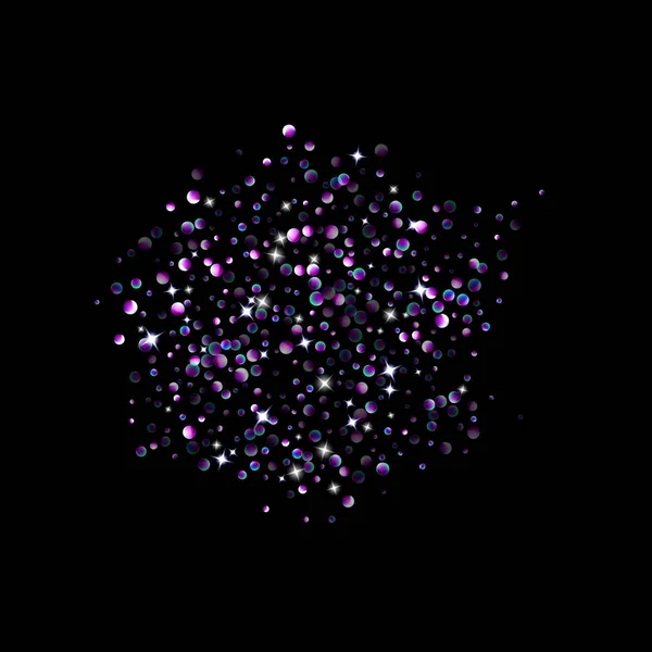 Lila csillogó csillag konfetti kis szikra ibolya — Stock Vector