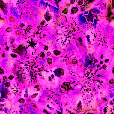 Gerçeküstü kozmik büyü. Sıra dışı, dikişsiz suluboya deseni. Bitmek bilmeyen tekrar.