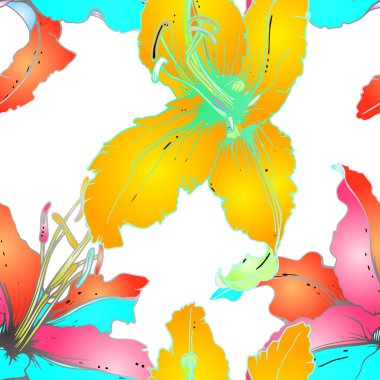 Sanatsal Çiçeksiz Desen. Renkli 