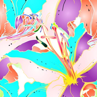 Sanatsal Çiçeksiz Desen. Renkli 