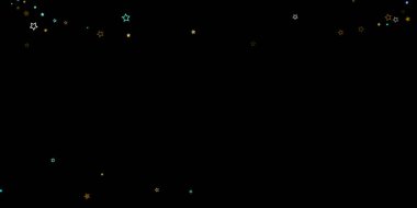 Altın, Mavi yıldızlar, çıkıntı, parlak konfeti. 