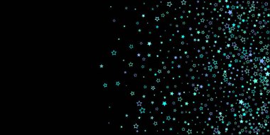 Mavi, turkuaz, turkuaz parıltılı yıldızlar, konfeti.