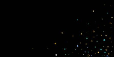 Altın, Mavi yıldızlar, çıkıntı, parlak konfeti. 