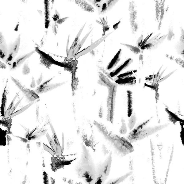 black and white tropical jungle seamless pattern print watercolor tie dye endless repeat