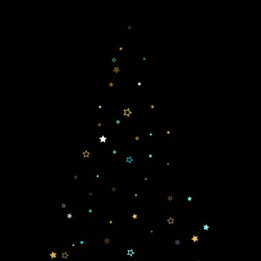 Altın, Mavi yıldızlar, çıkıntı, parlak konfeti. 