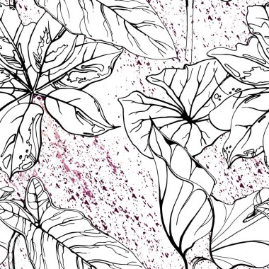 Çiçek Siyah ve Beyaz Şablon. Pembe.