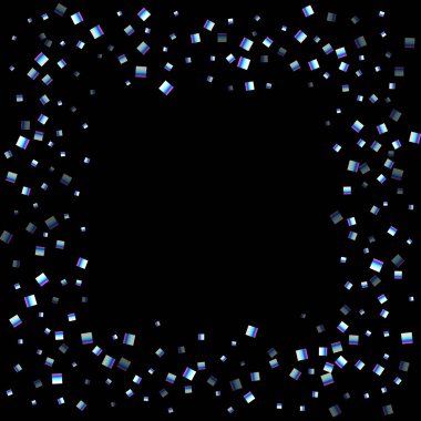 Gökkuşağı, yanardöner dikdörtgen, parlak konfeti.