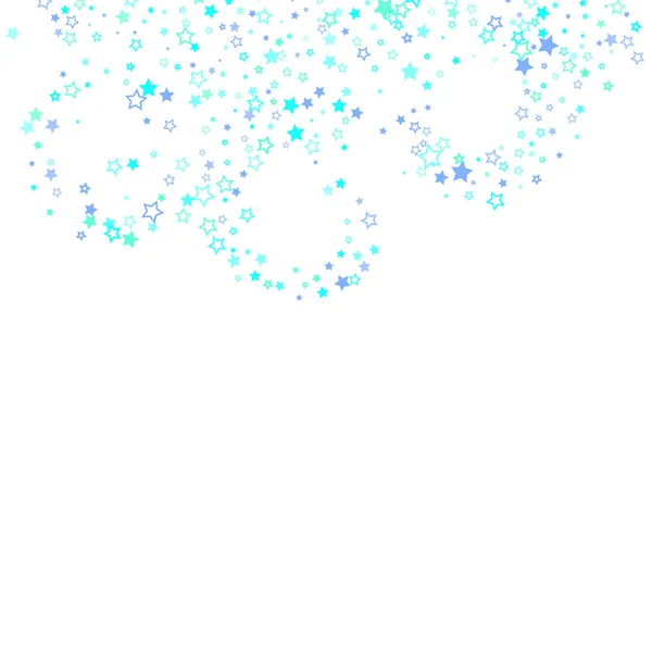 Blauw, cyaan, turquoise glitter sterren confetti — Stockvector