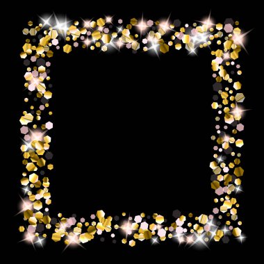 Altın Parıldayan Yıldızlar. Lüks Parlak Konfeti.