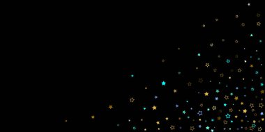 Altın, Mavi yıldızlar, çıkıntı, parlak konfeti. 