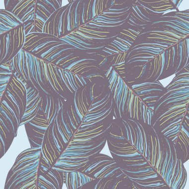 Tropik Yaprak. Modern Motif. Orman baskısı. Yapraklar