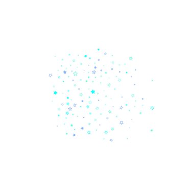 Mavi, turkuaz, turkuaz parıltılı yıldız konfetisi