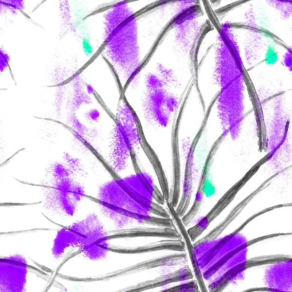 Tropical Purple Seamless Pattern. Sommerdschungel — Stockfoto
