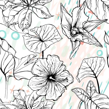 Sanatsal Yaratıcı Tropikal Siyah Beyaz Modern