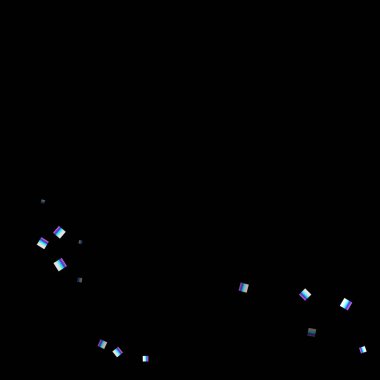 Gökkuşağı, yanardöner dikdörtgen, parlak konfeti.