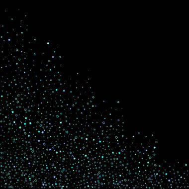Mavi, turkuaz, turkuaz parıltılı yıldızlar, konfeti.