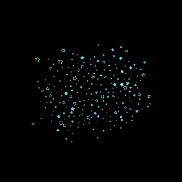 Modrá, azurová, tyrkysová třpytivá hvězda, konfety. — Stockový vektor