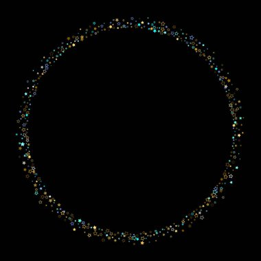 Altın, Mavi yıldızlar, çıkıntı, parlak konfeti. 