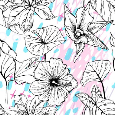 Sanatsal Yaratıcı Tropikal Siyah Beyaz Modern