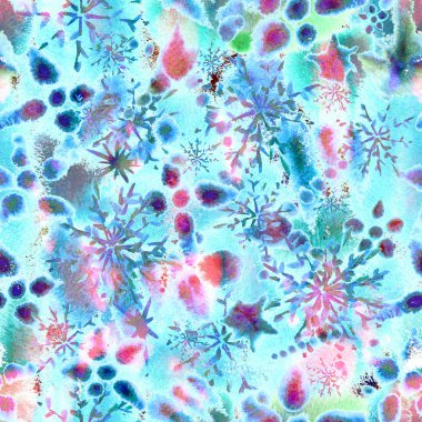 Gerçeküstü kozmik büyü. Sıra dışı, dikişsiz suluboya deseni. Bitmek bilmeyen tekrar.