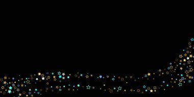 Altın, Mavi yıldızlar, çıkıntı, parlak konfeti. 